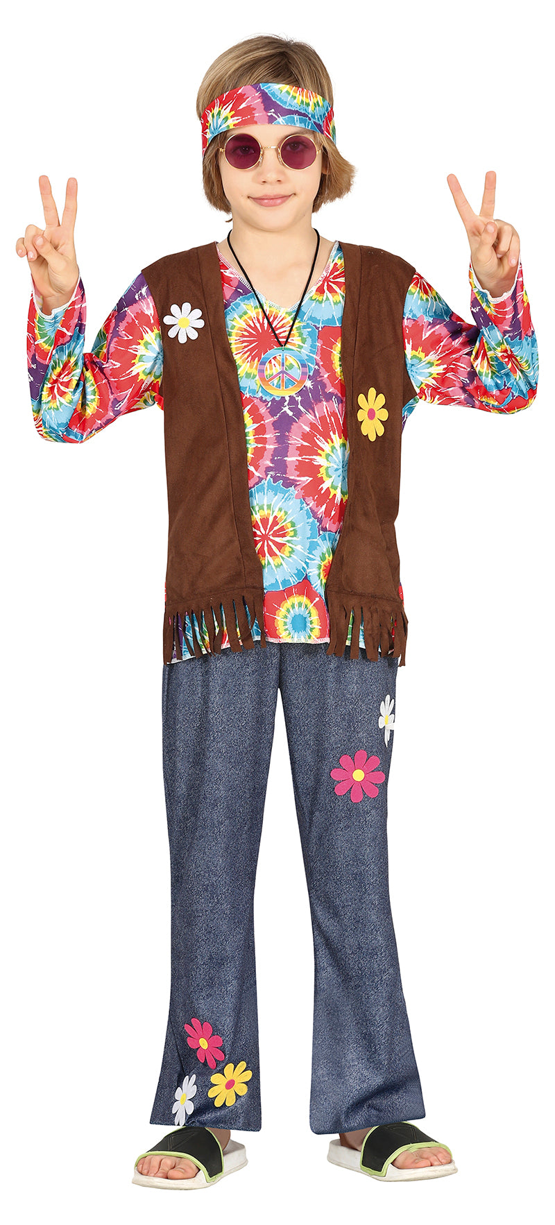 Hippie Kostüm für Jungen mit Weste