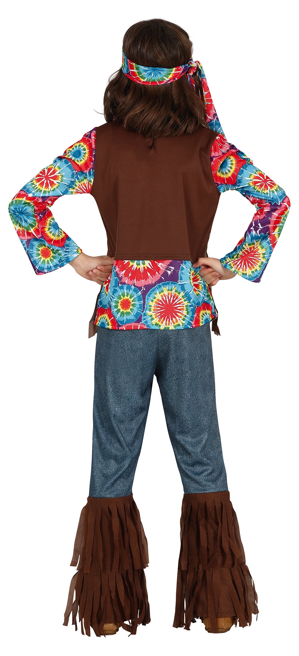 GP77751 – Hippie Kostüm Buntes Woodstock – Größe: 110/116 – Farbe: Mehrfarbig