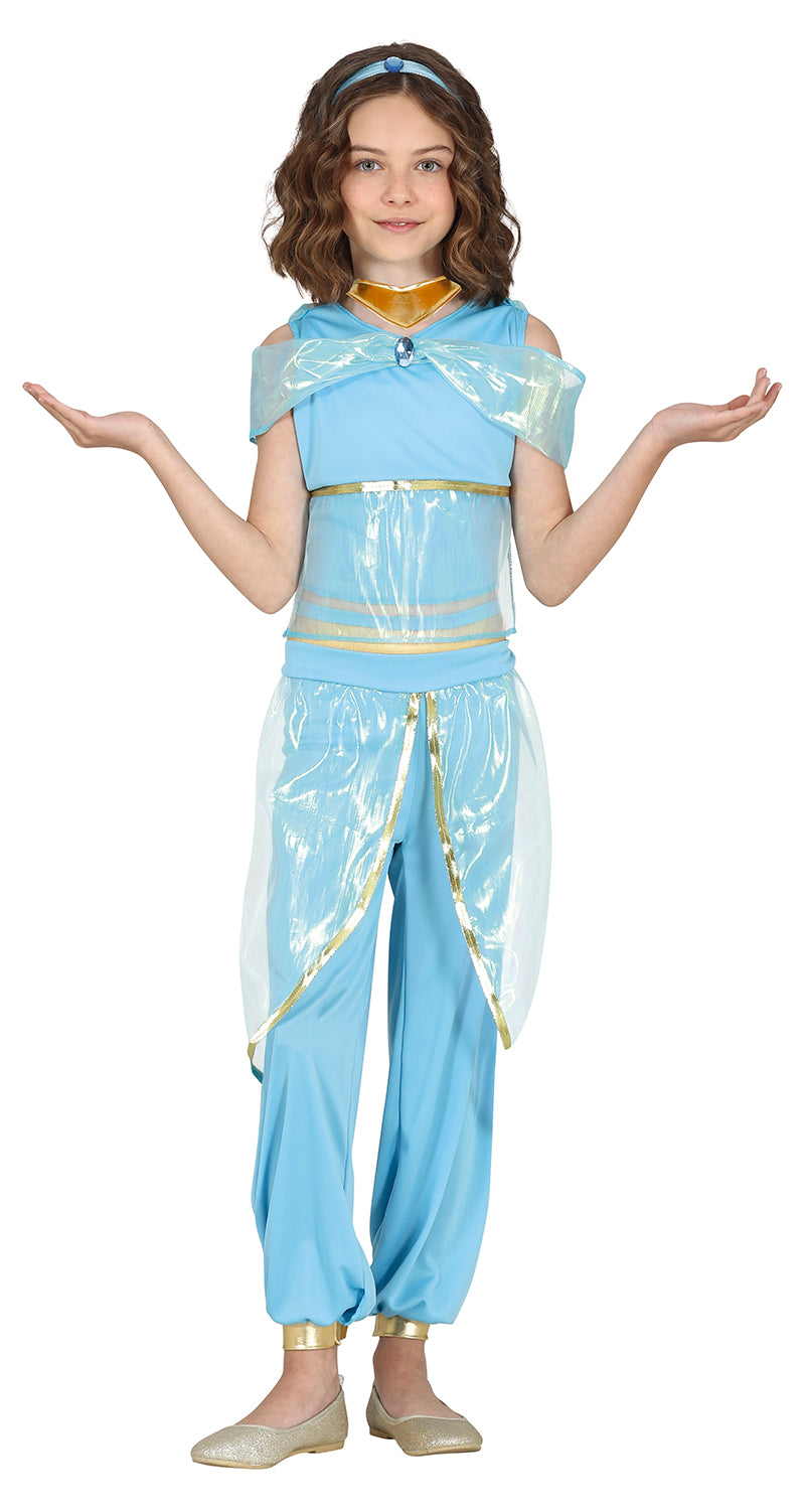 Wüstenprinzessin Kostüm für Mädchen blau
