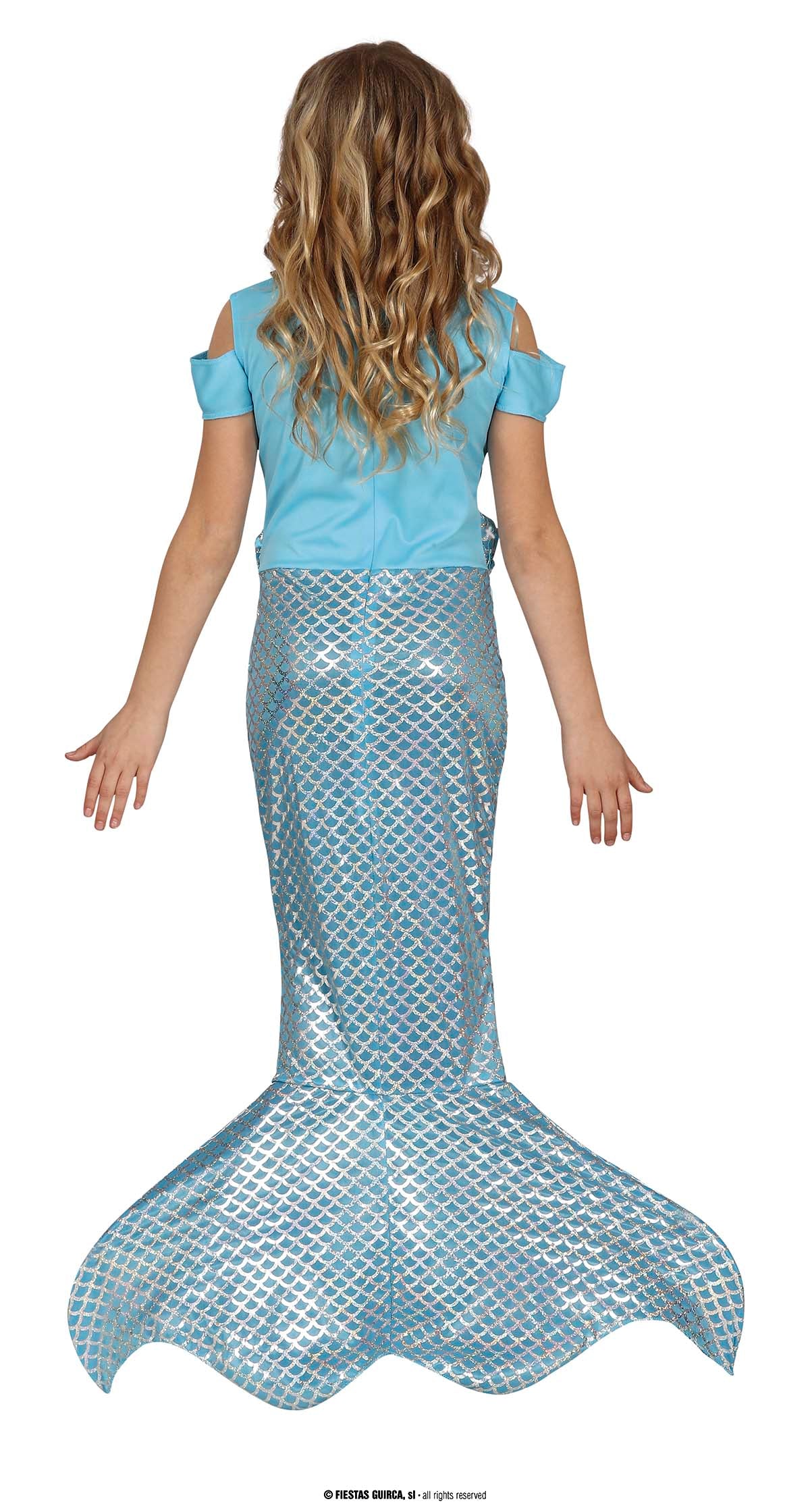 GP77757 – Sirenen Prinzessin Märchenkönigin Kostüm – Größe: 140/146 – Farbe: Blau