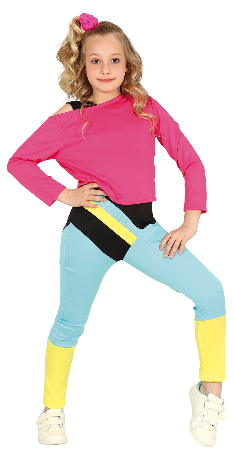 GP77760 – Aerobic Klassiker Trainingsset Retro Outfit – Größe: 128/134 – Farbe: Pink