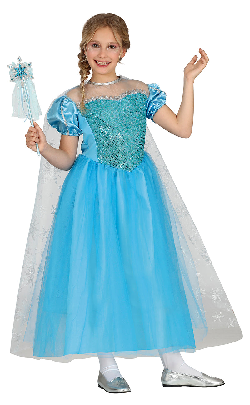 Schneeprinzessin Kostüm für Mädchen mit Umhang
