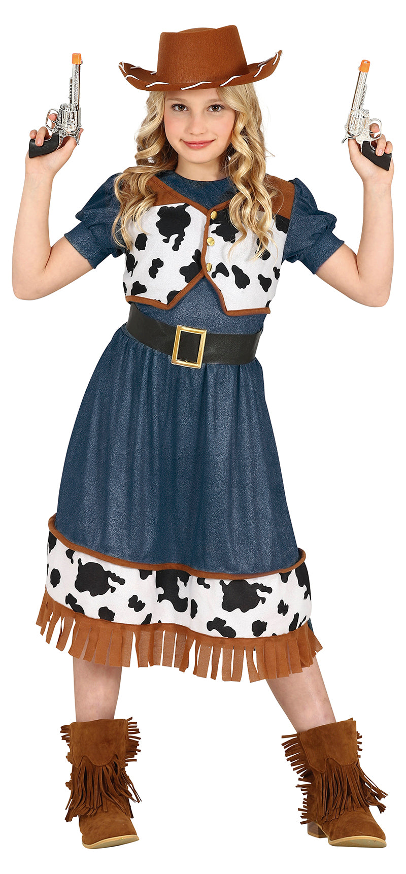 GP77792 – Cowgirl Abenteuer Westernoutfit Kostüm – Größe: 110/116 – Farbe: Blau