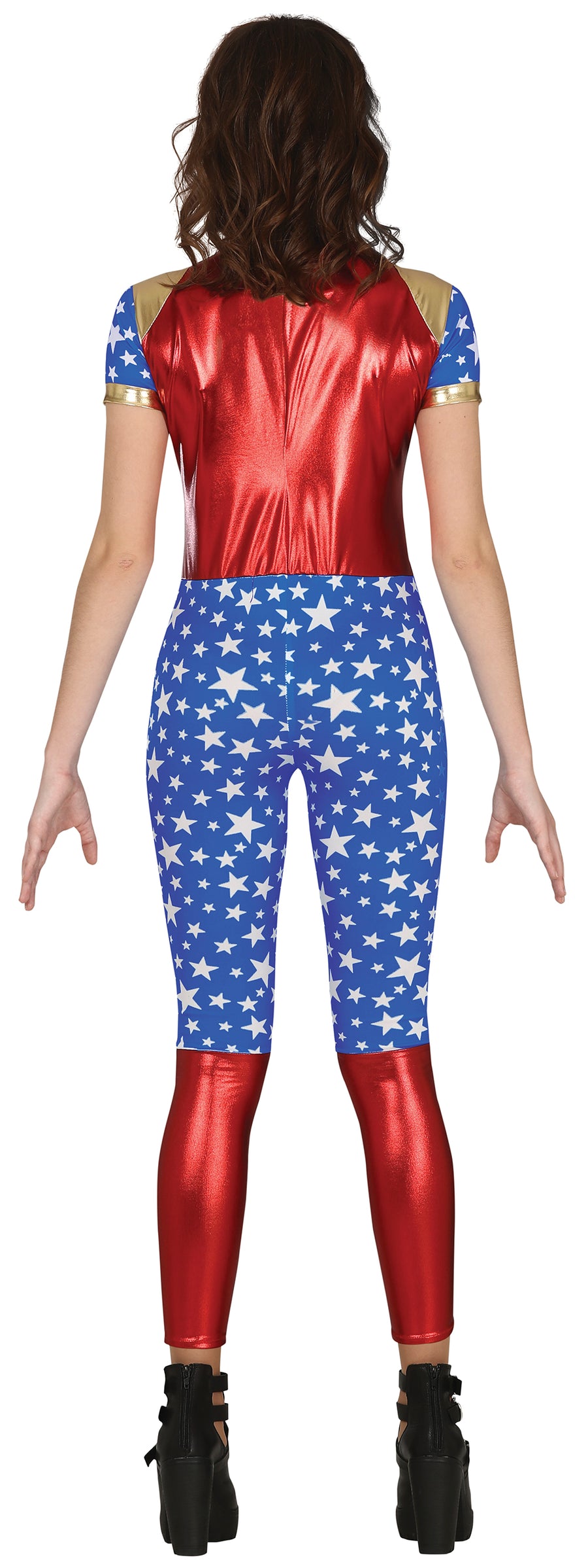 GP79727 – Superhelden Power Jumpsuit Sternen – Größe: 14 - 16 Jahre – Farbe: Rot, Ansicht 2