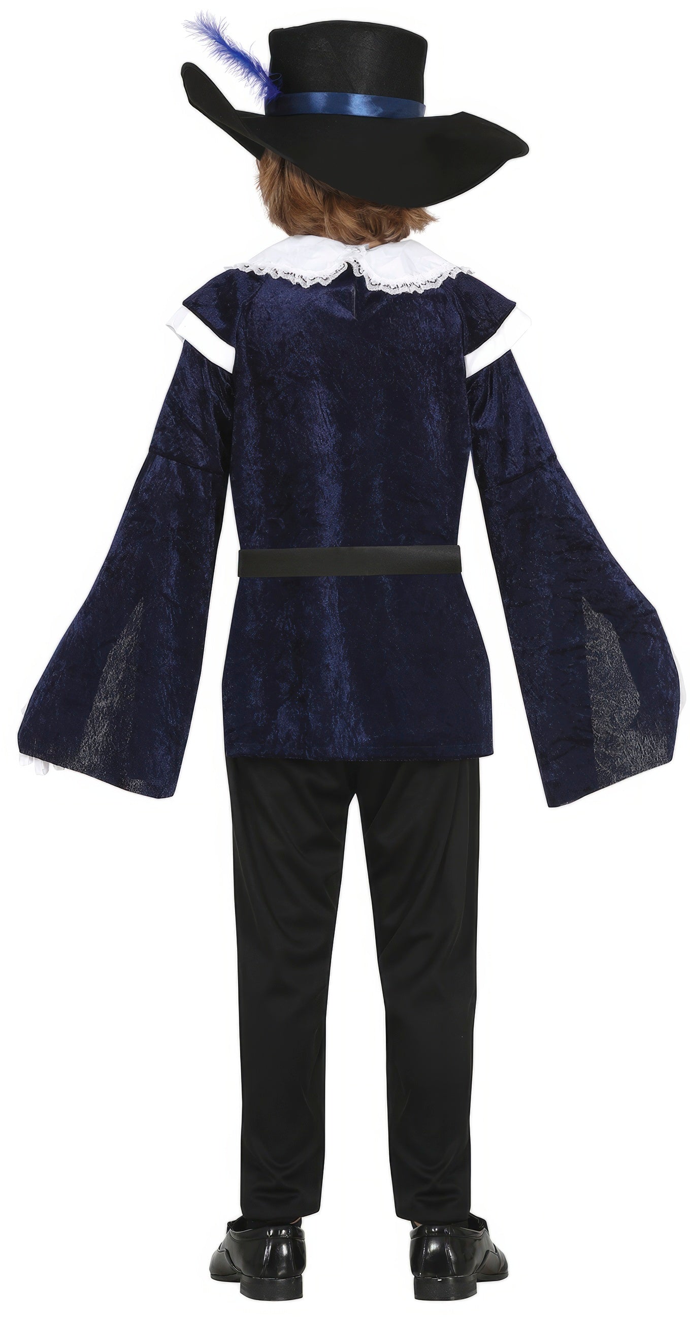 GP77837 – Musketier Abenteuer Kinderkostüm Fasching – Größe: 128/134 – Farbe: Schwarz