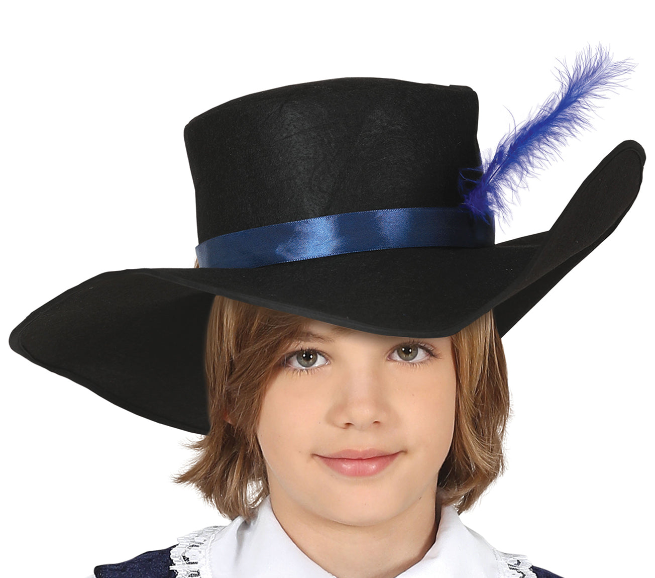 GP77837 – Musketier Abenteuer Kinderkostüm Fasching – Größe: 128/134 – Farbe: Schwarz