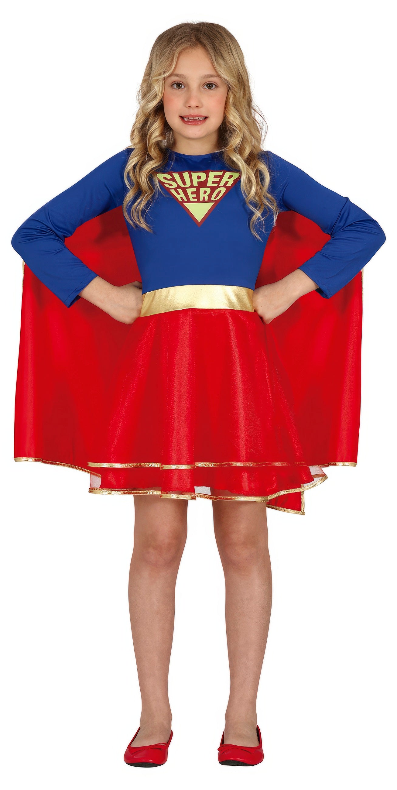GP77847 – Superheld Abenteuerfigur Comicheld Karneval – Größe: 98/104 – Farbe: Blau