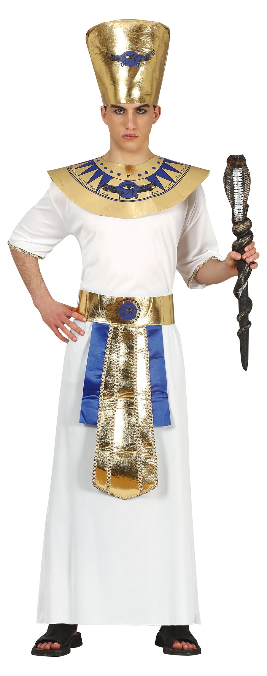 Pharao Kostüm für Herren mit Kragen und Hut