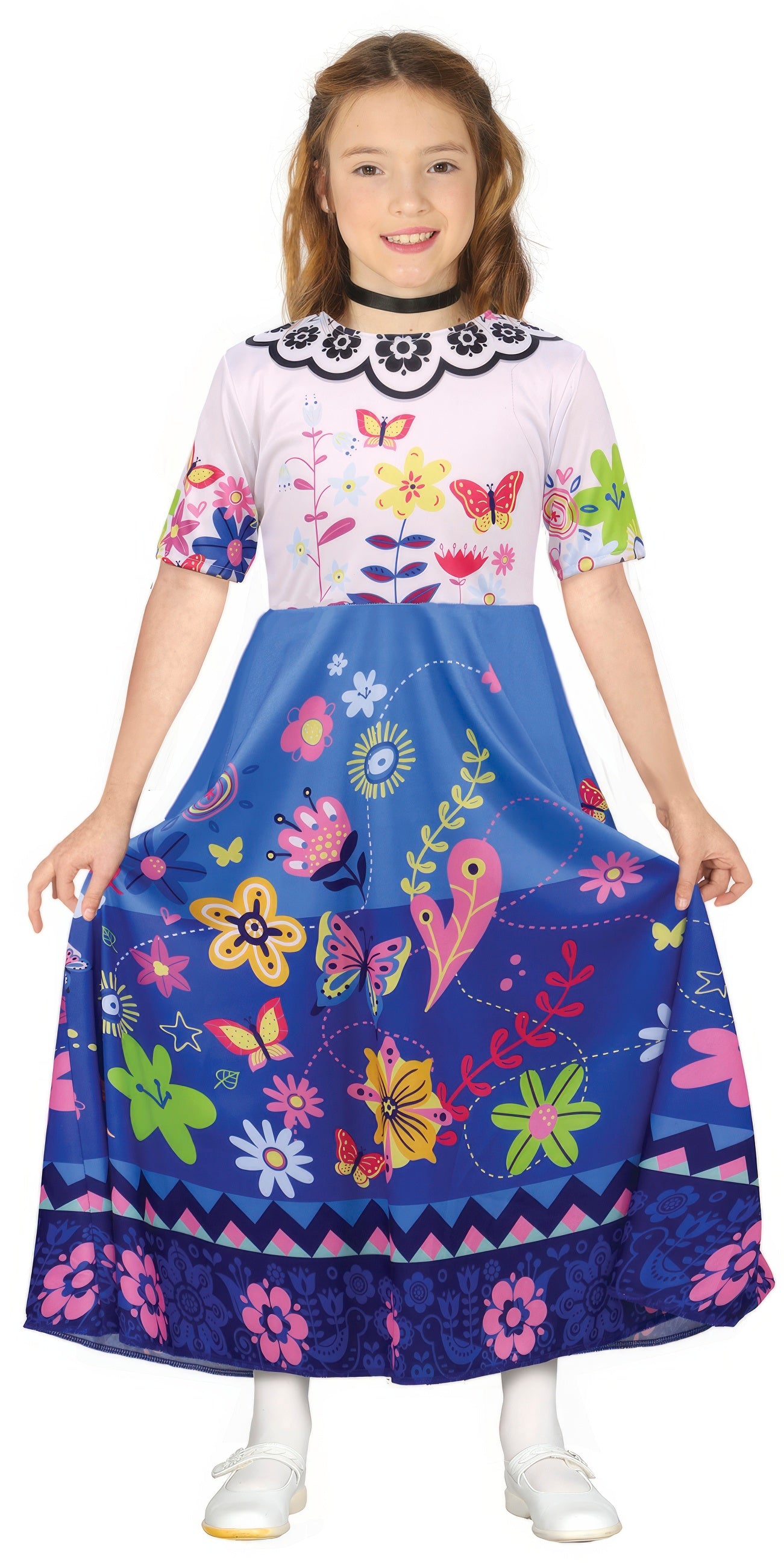 GP77889 – Märchenhafte Fee Karneval Kostüm Blumenkleid – Größe: 128/134 – Farbe: Mehrfarbig