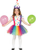 GP85585 – Clown Karnevalskostüm Farbenfrohes Kinderoutfit – Größe: 140/146 – Farbe: Weiß
