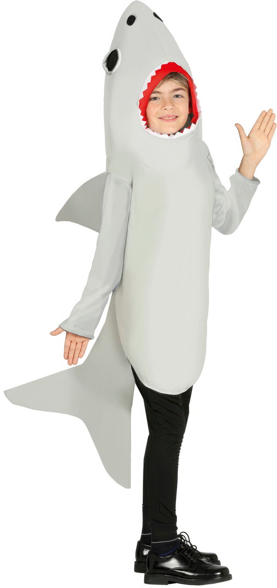 Hai Kostüm für Kinder grau Haifisch