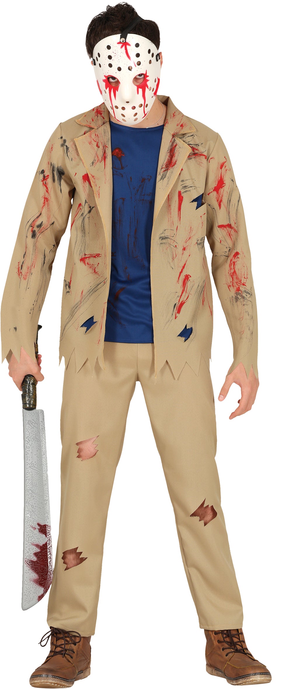 GP79105 – Halloween Horror Mörder Kostüm Schlitzer – Größe: 14 - 16 Jahre – Farbe: Beige
