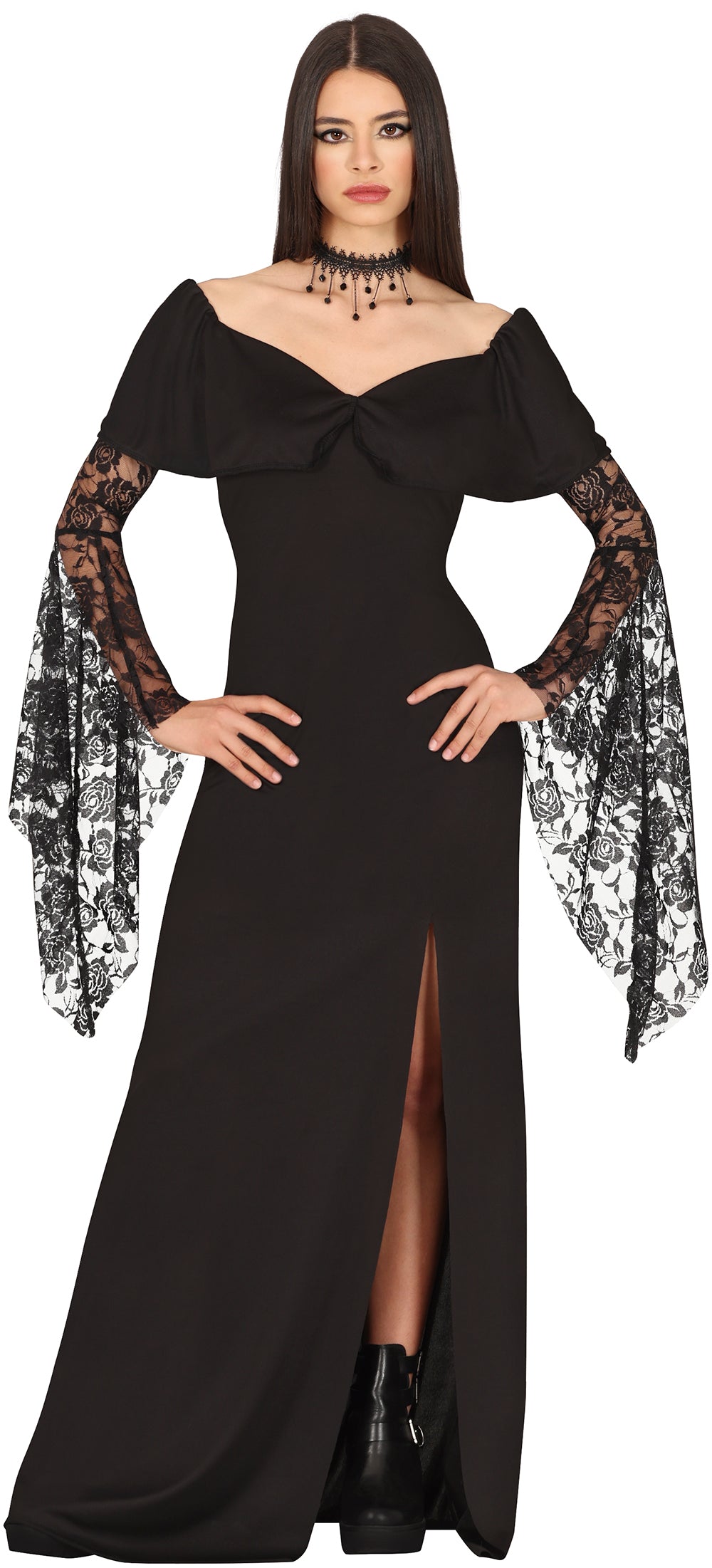 GP79556 – Halloween Hexen Königin Kleid Mit – Größe: 14 - 16 Jahre – Farbe: Schwarz
