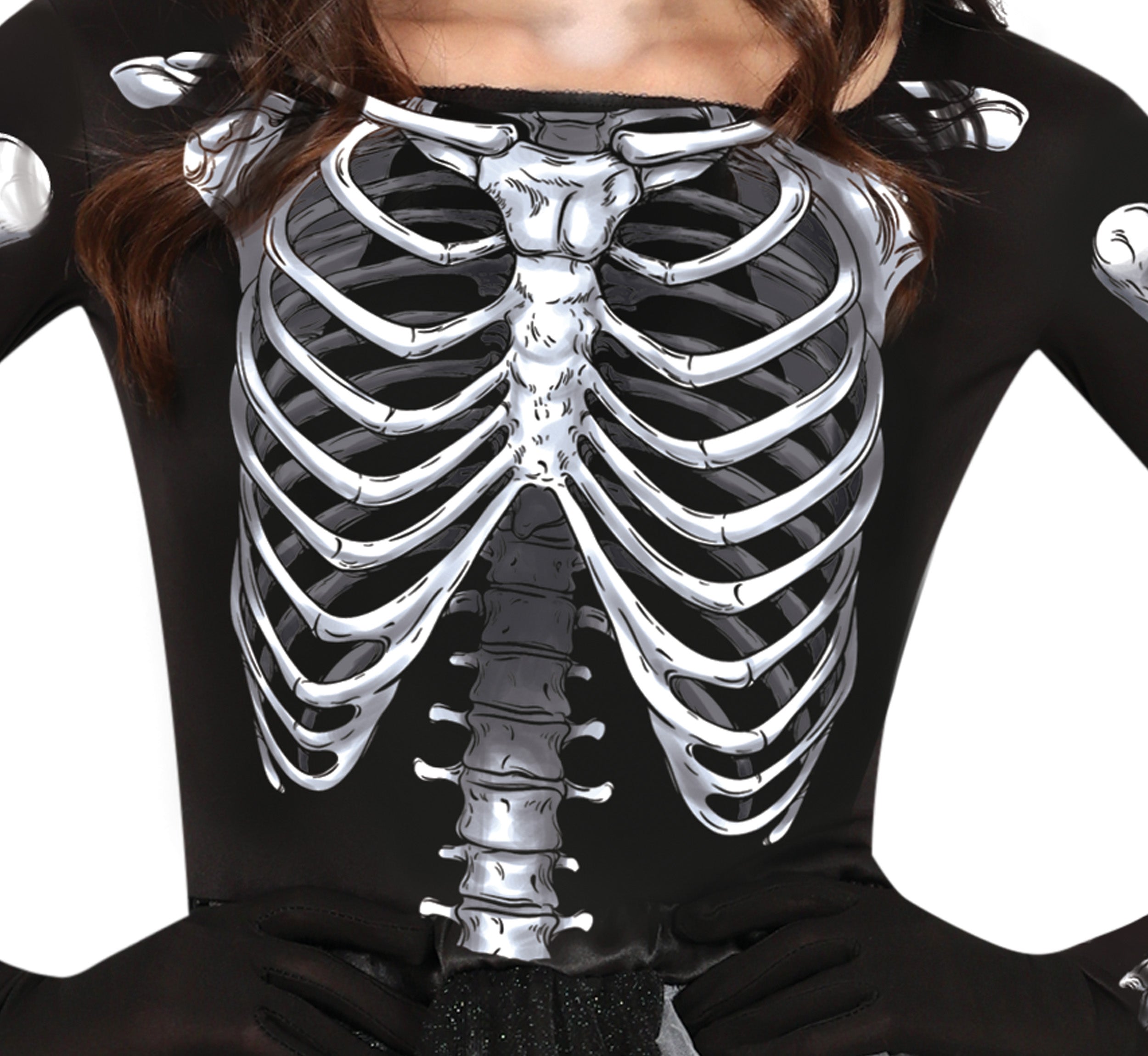GP79592 – Skelett Halloween Tutu Kostüm – Größe: 14 - 16 Jahre – Farbe: Schwarz