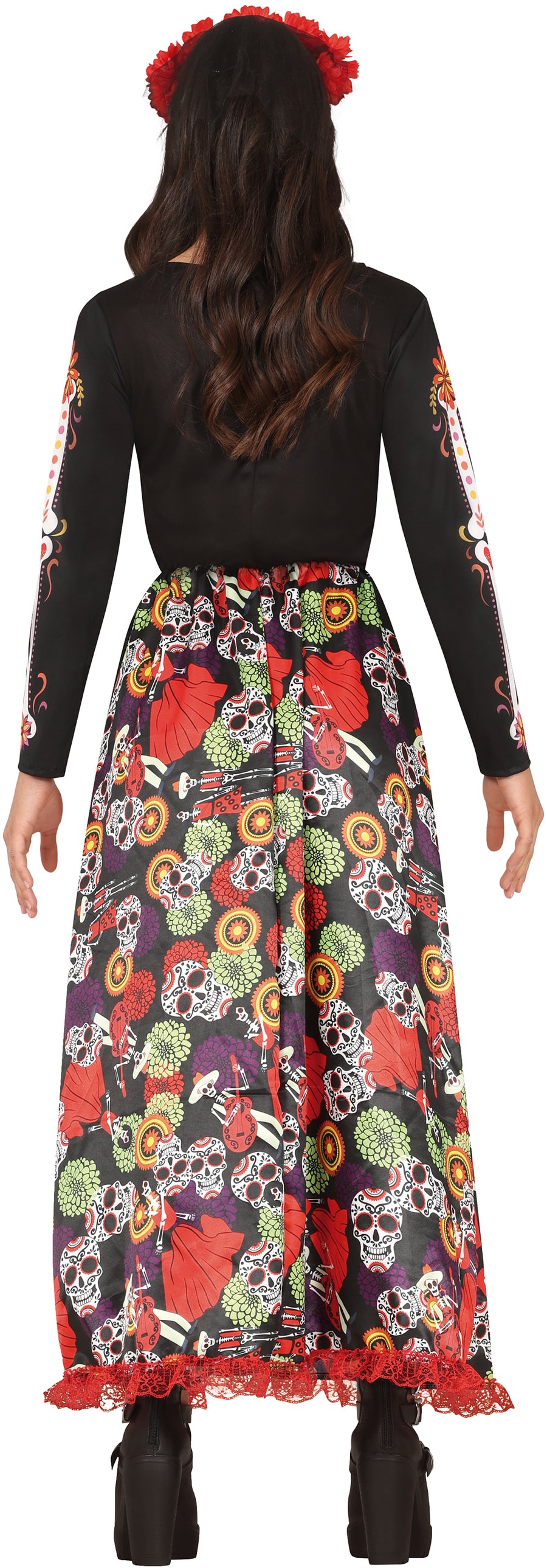 GP79601 – Mexiko Halloween Festliches Kostüm Bunt – Größe: 14 - 16 Jahre – Farbe: Schwarz, Ansicht 2