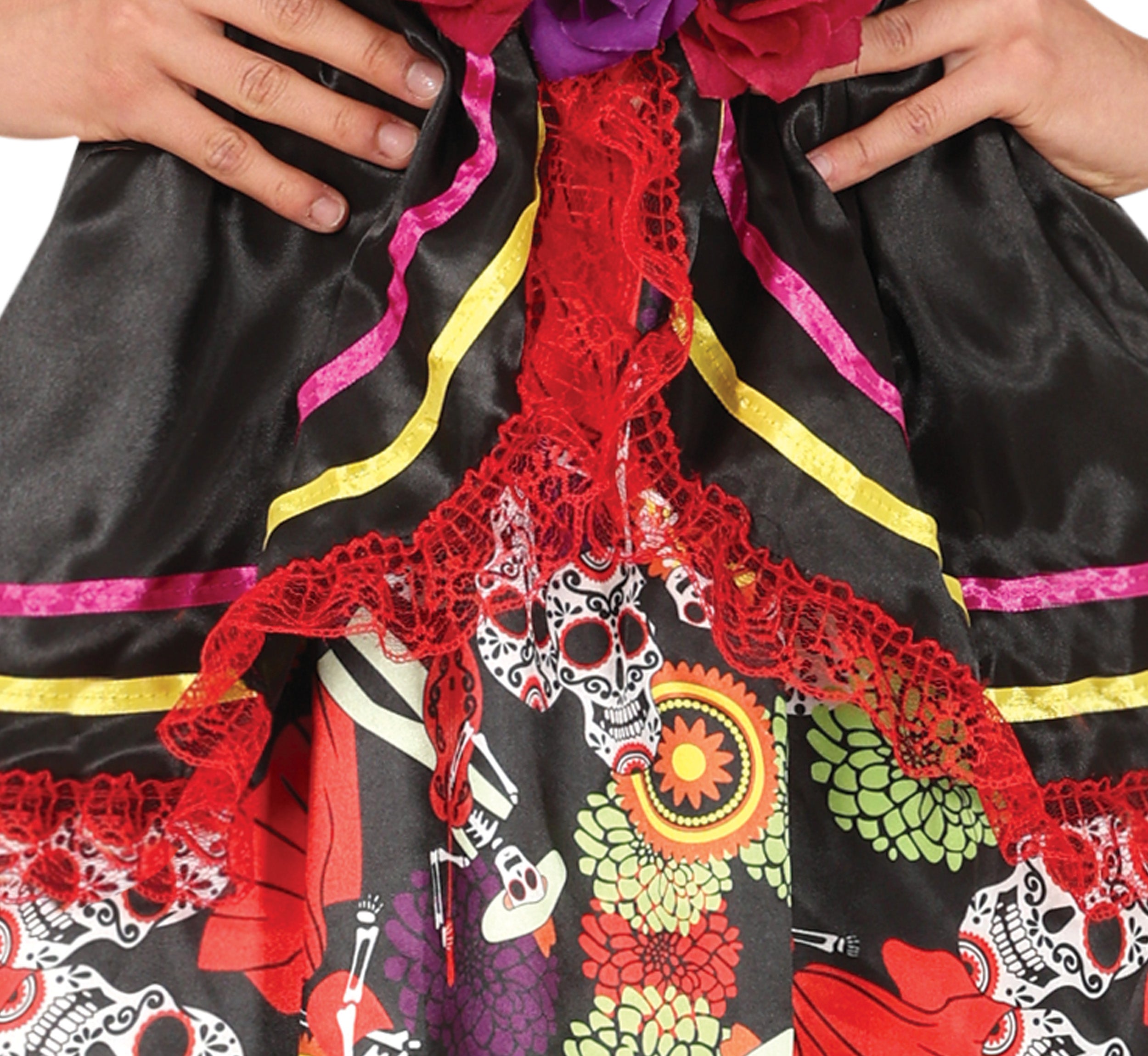 GP79601 – Mexiko Halloween Festliches Kostüm Bunt – Größe: 14 - 16 Jahre – Farbe: Schwarz