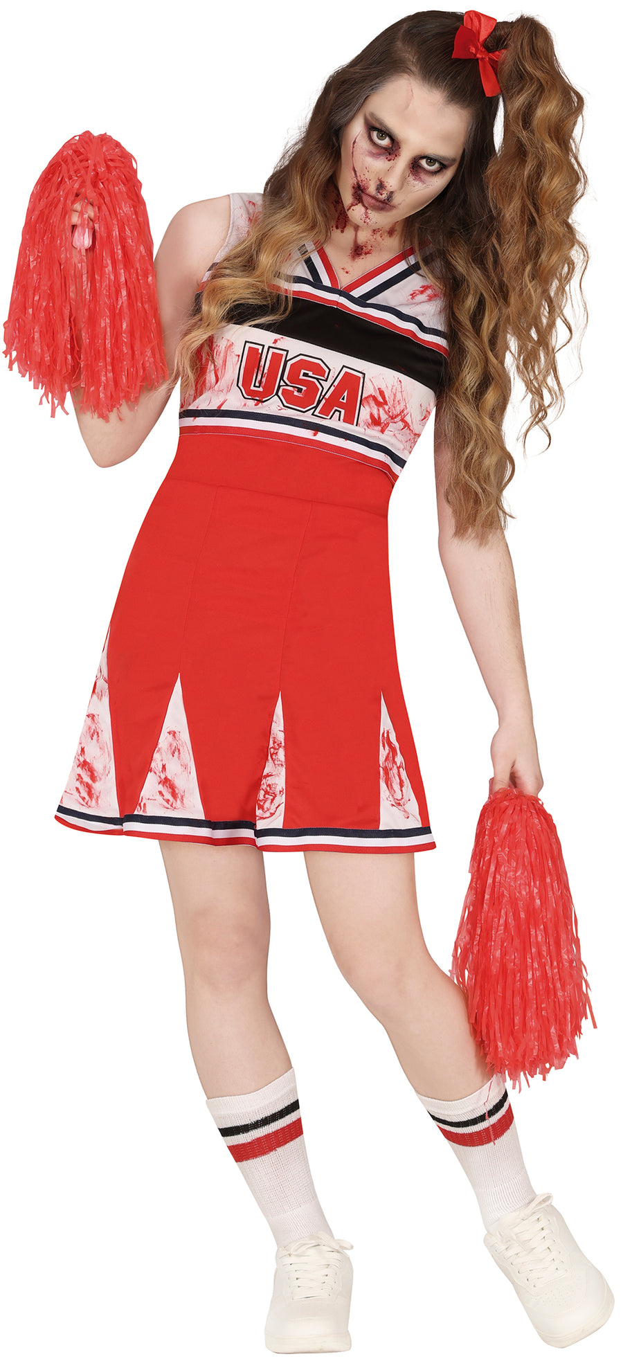 Zombie Cheerleader Kostüm für Damen rot