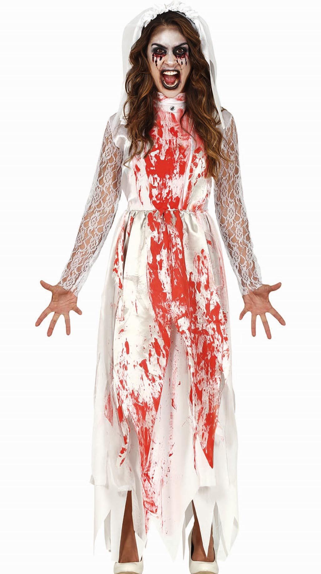 GP88756 – Halloween Braut Schreckensgewand – Größe: 14 - 16 Jahre – Farbe: Weiß