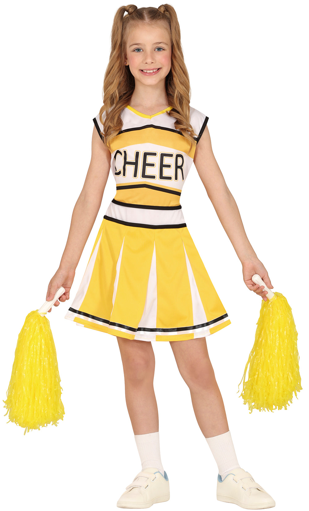GP77941 – Sport Karneval Cheer Gelbes Kostüm – Größe: 98/104, 110/116, 128/134, 140/146 – Farbe: Gelb