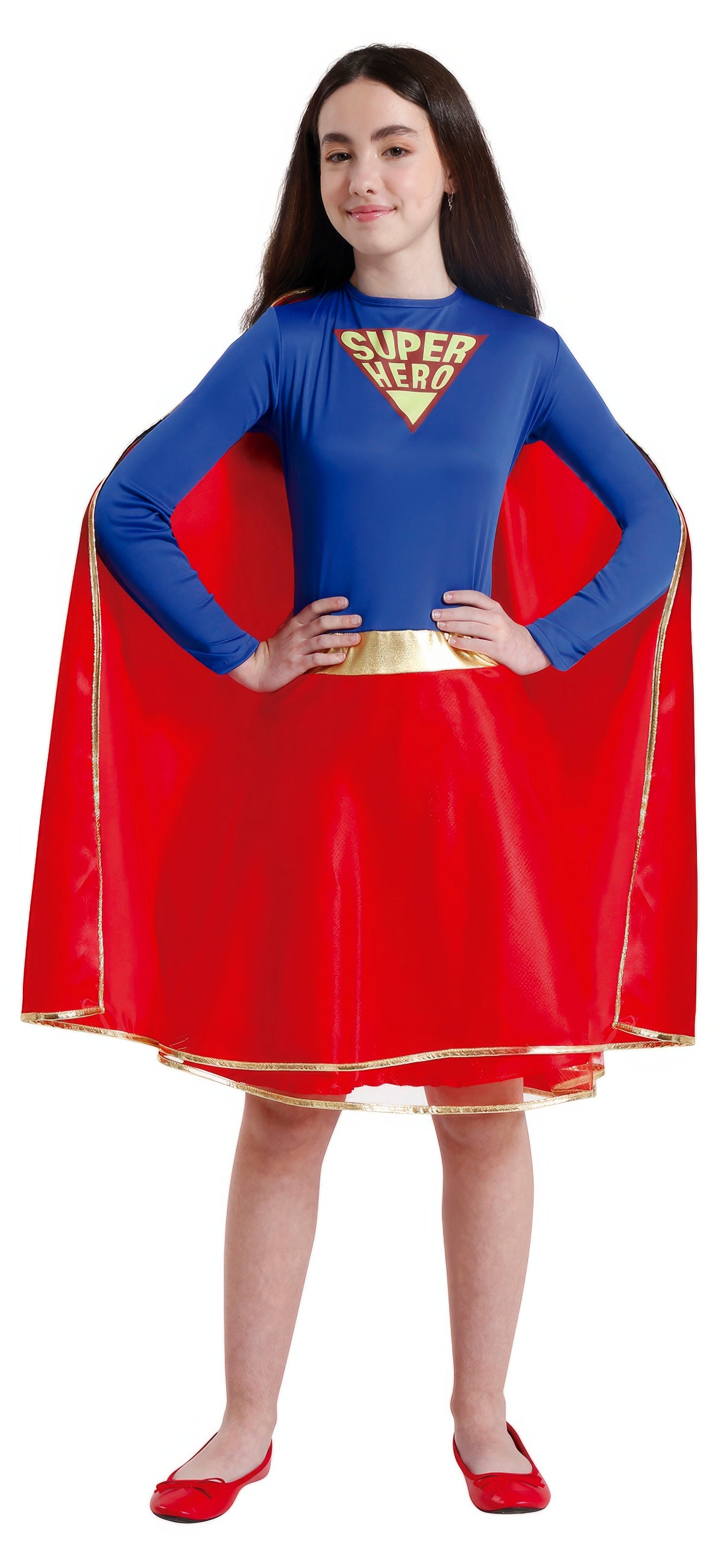 GP77847 – Superheld Abenteuerfigur Comicheld Karneval – Größe: 14 - 16 Jahre – Farbe: Blau