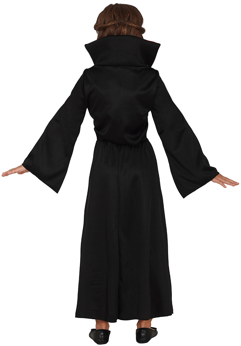 GP78015 – Vampir Halloween Kleid Kinderkostüm – Größe: 98/104, 110/116, 128/134, 140/146 – Farbe: Rot