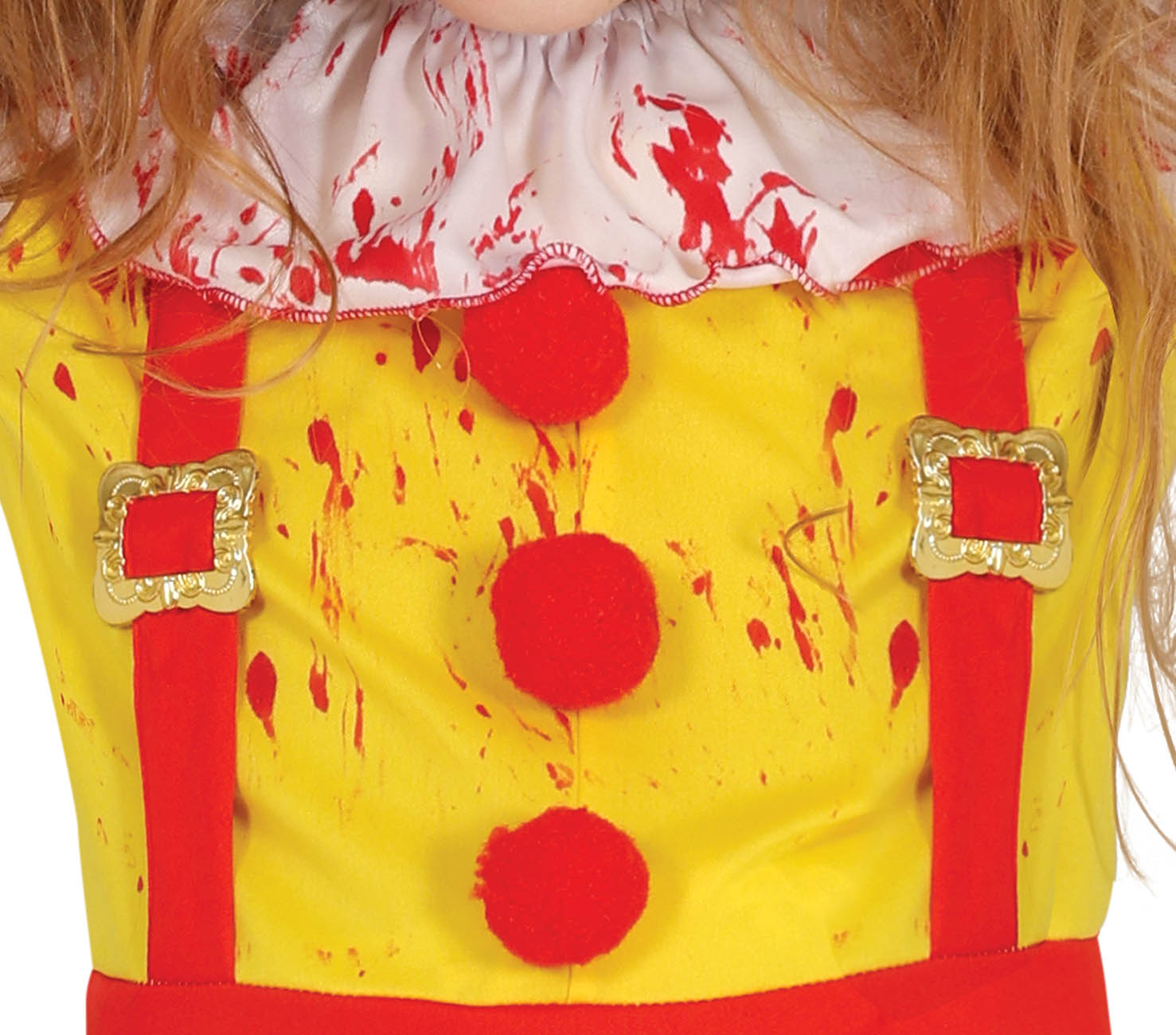 GP78019 – Halloween Clown Kostüm Kinder Bunter Gruselspaß – Größe: 110/116, 128/134, 140/146, 98/104 – Farbe: Gelb