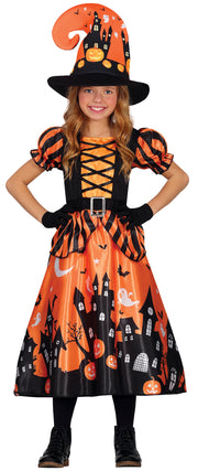 Hexe Halloween Zauberkleid Kürbisse, Bild 1