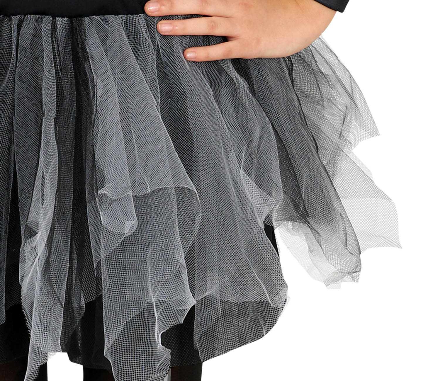 GP78026 – Skelett Kostüm Halloween Tüllrock – Größe: 110/116 – Farbe: Schwarz