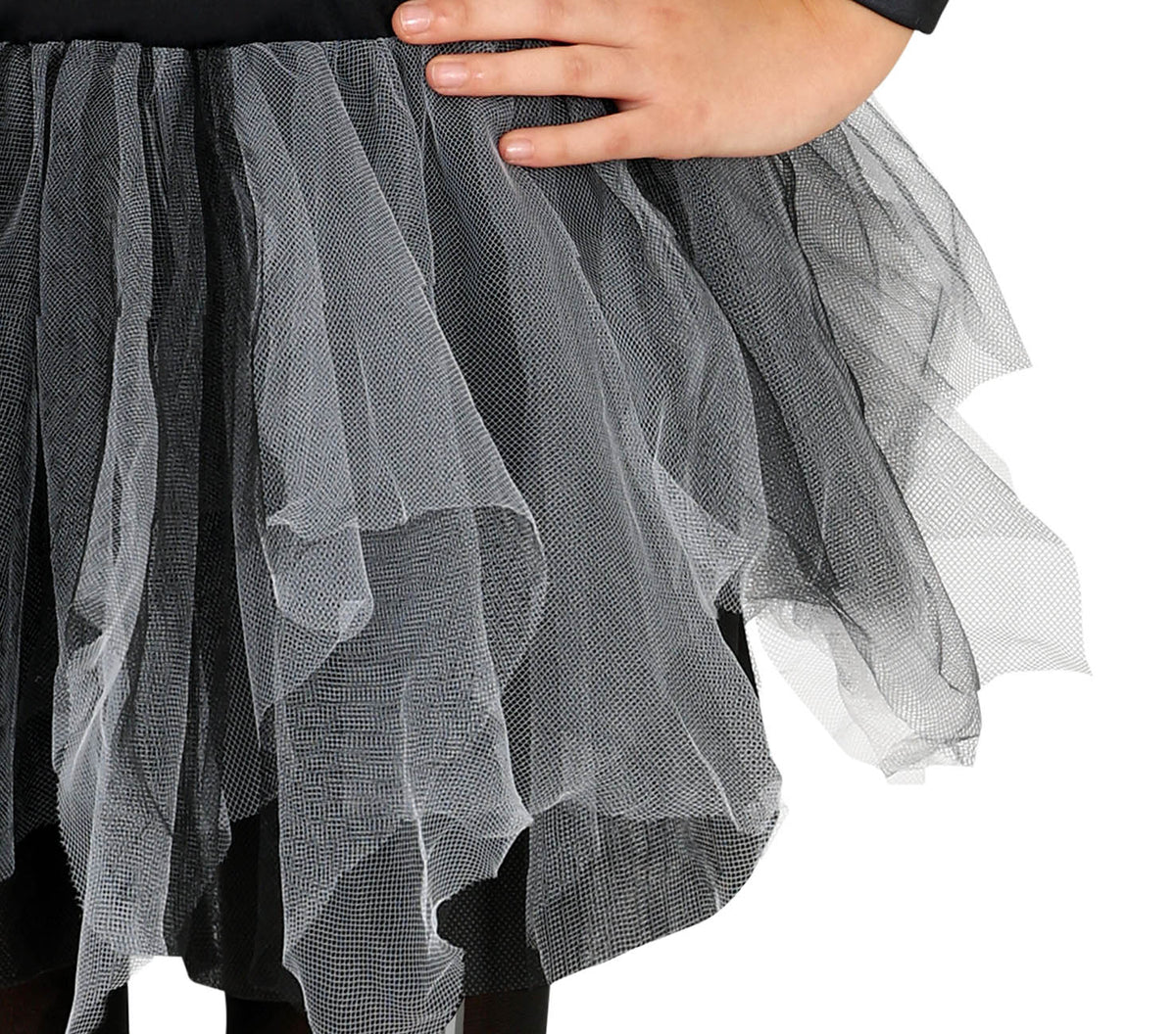 GP78026 – Skelett Kostüm Halloween Tüllrock – Größe: 110/116 – Farbe: Schwarz