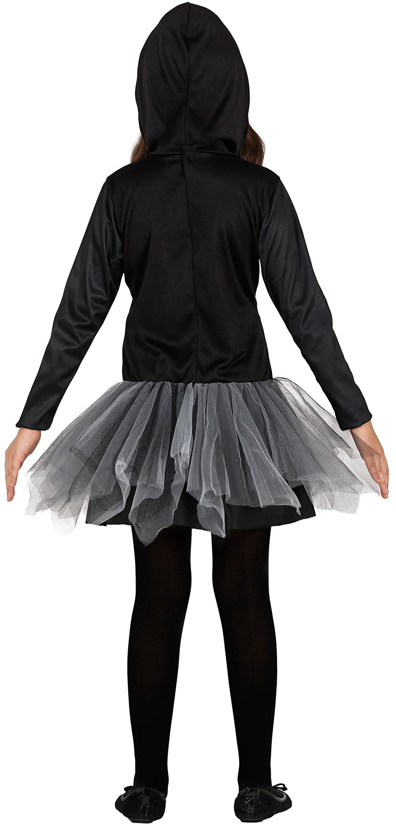 GP78026 – Skelett Kostüm Halloween Tüllrock – Größe: 128/134 – Farbe: Schwarz