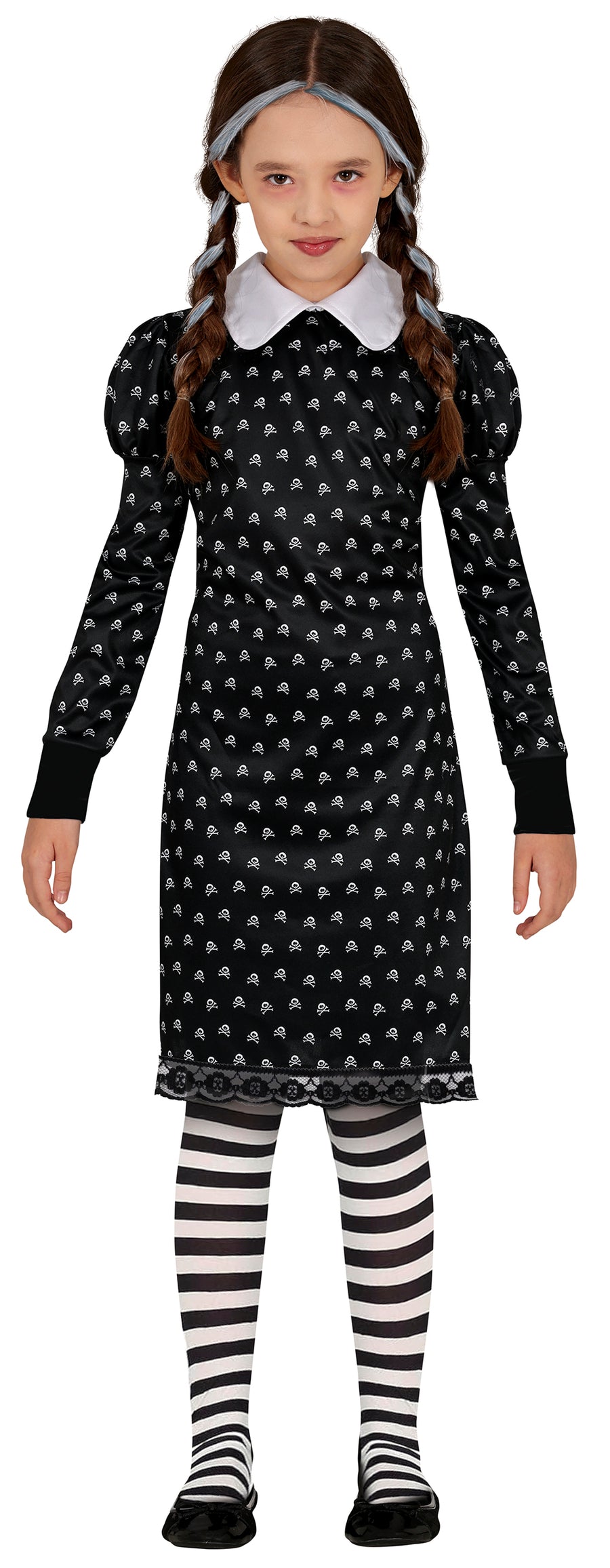 Gothic Kleid für Mädchen mit Totenköpfen