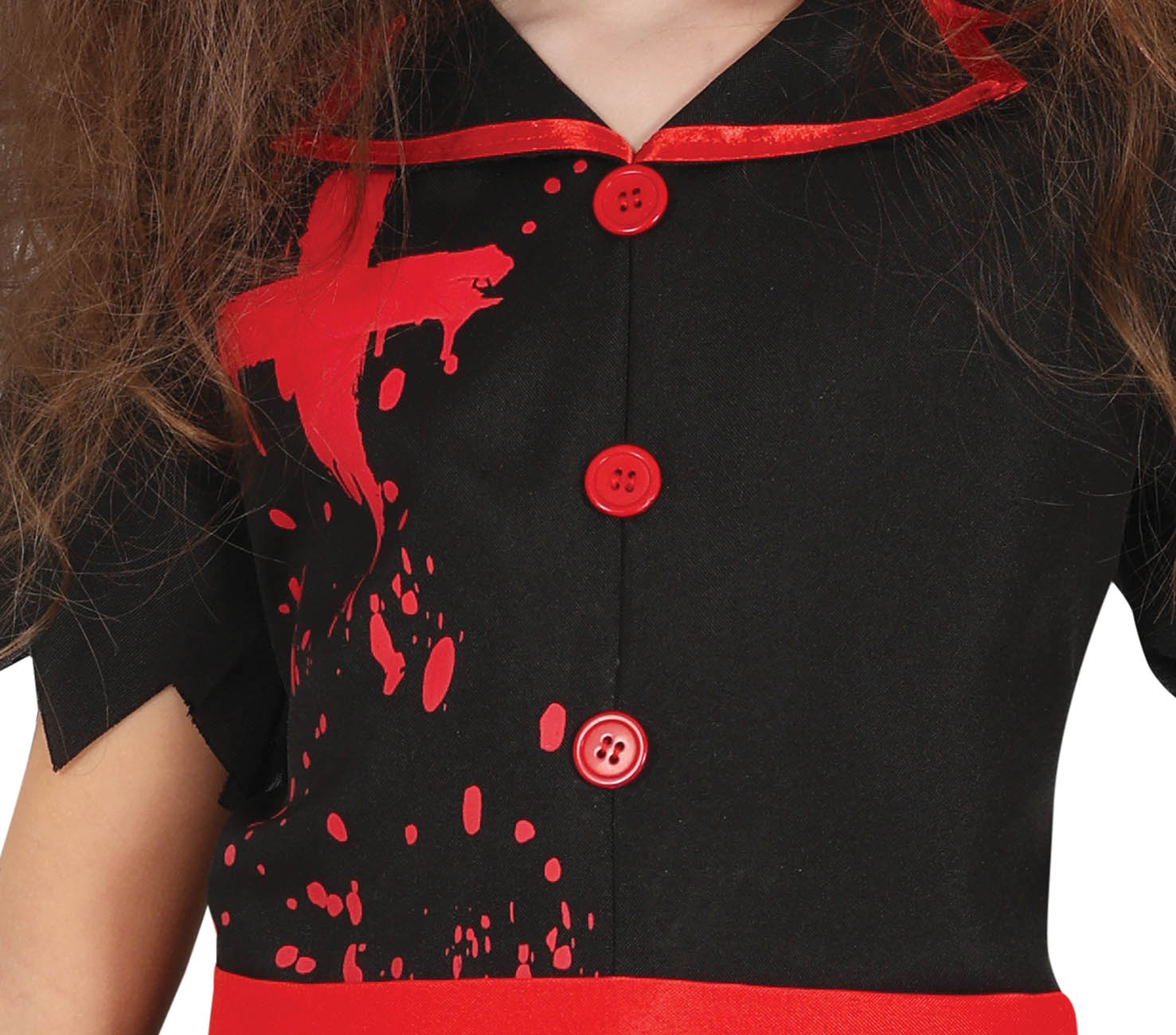 GP78053 – Halloween Krankenschwester Unheimlich Blutige – Größe: 110/116, 128/134, 140/146 – Farbe: Rot