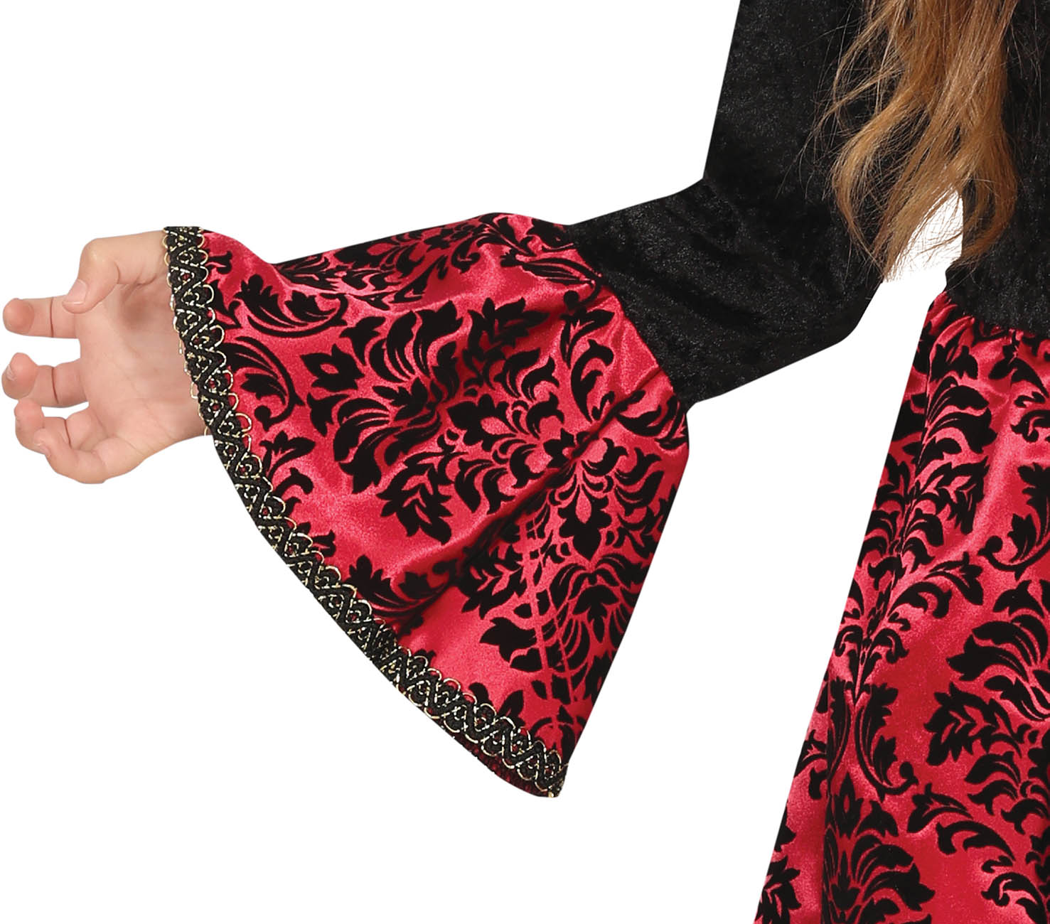 GP78073 – Vampir Halloween Kinderkostüm Rotes Schwarz – Größe: 128/134 – Farbe: Schwarz