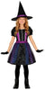 GP78085 – Hexe Halloween Zauber Sternenkleid Mit Hut – Größe: 98/104, 110/116, 128/134, 140/146 – Farbe: Schwarz