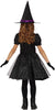 GP78085 – Hexe Halloween Zauber Sternenkleid Mit Hut – Größe: 98/104, 110/116, 128/134, 140/146 – Farbe: Schwarz