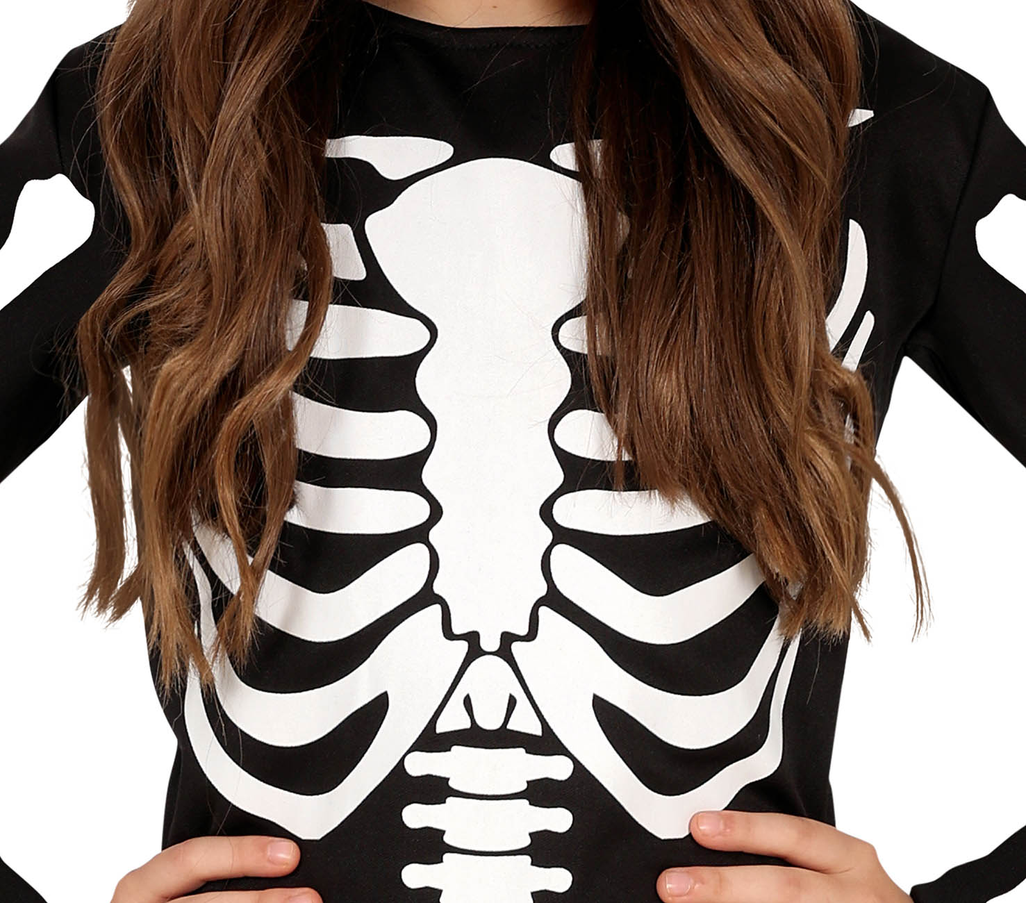 GP78092 – Skelett Halloween Kostüm Kinder – Größe: 98/104 – Farbe: Schwarz