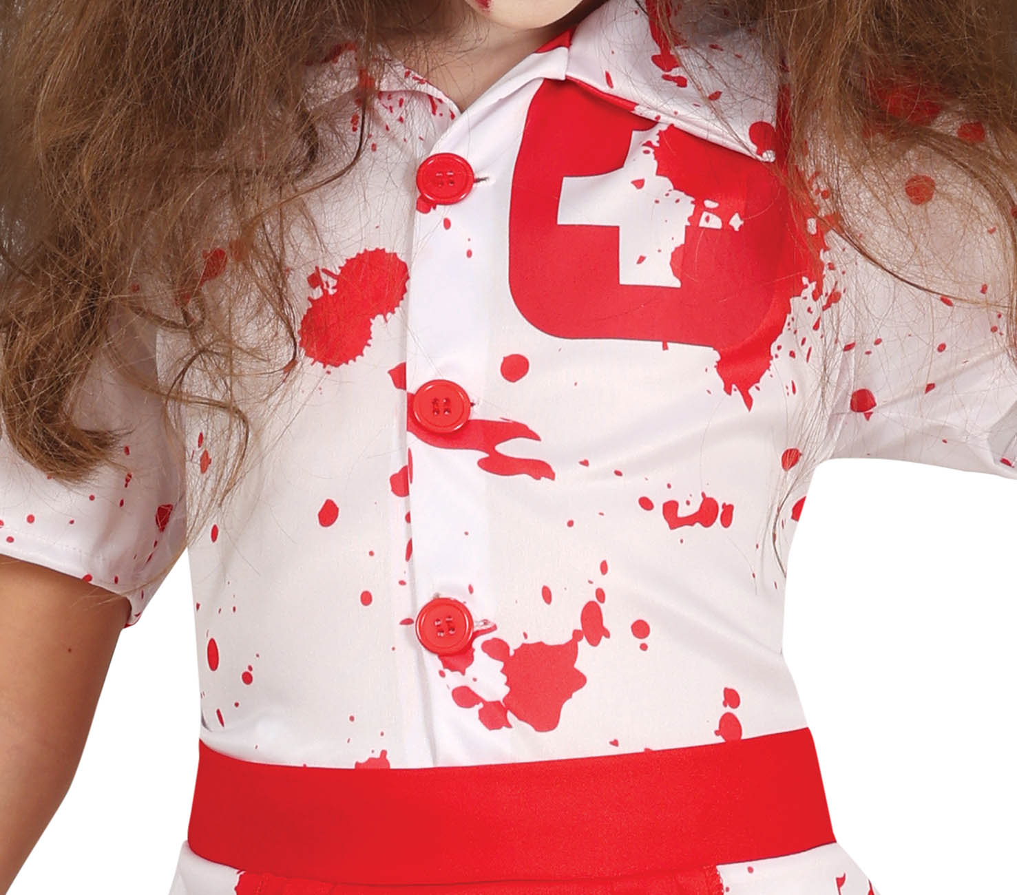 GP78096 – Zombie Krankenschwester Halloween Kostüm – Größe: 110/116, 128/134, 140/146, 98/104 – Farbe: Weiß