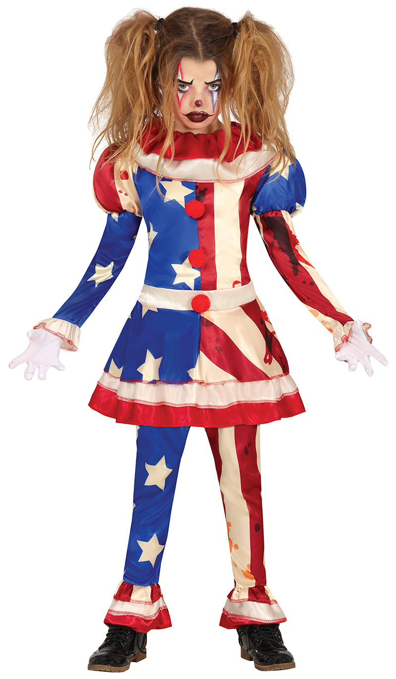 Horror Clown Kostüm für Mädchen Amerika