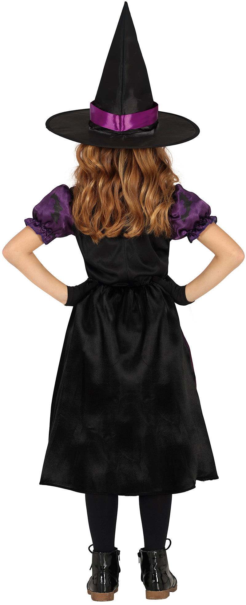 GP78103 – Hexe Halloween Kinderkostüm Magisches Zaubergewand – Größe: 128/134 – Farbe: Schwarz
