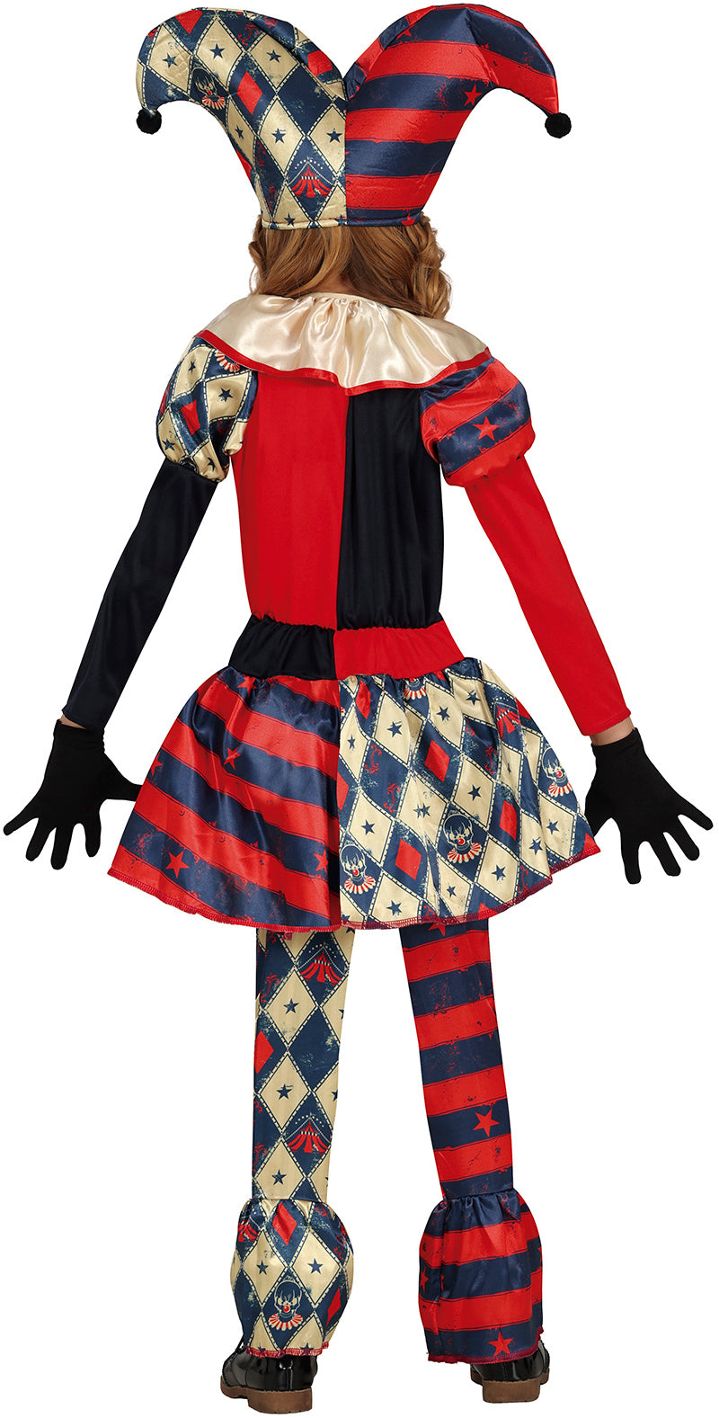 GP78114 – Harlekin Clown Bösewicht Kostüm – Größe: 110/116 – Farbe: Schwarz, Ansicht 2