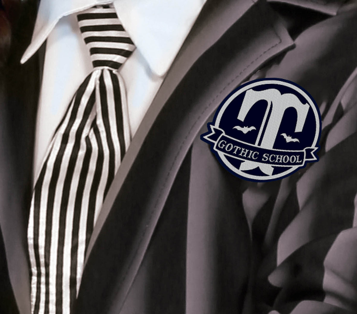 GP78117 – Halloween Gothic Schuloutfit Schwarz Weiß – Größe: 140/146 – Farbe: Schwarz
