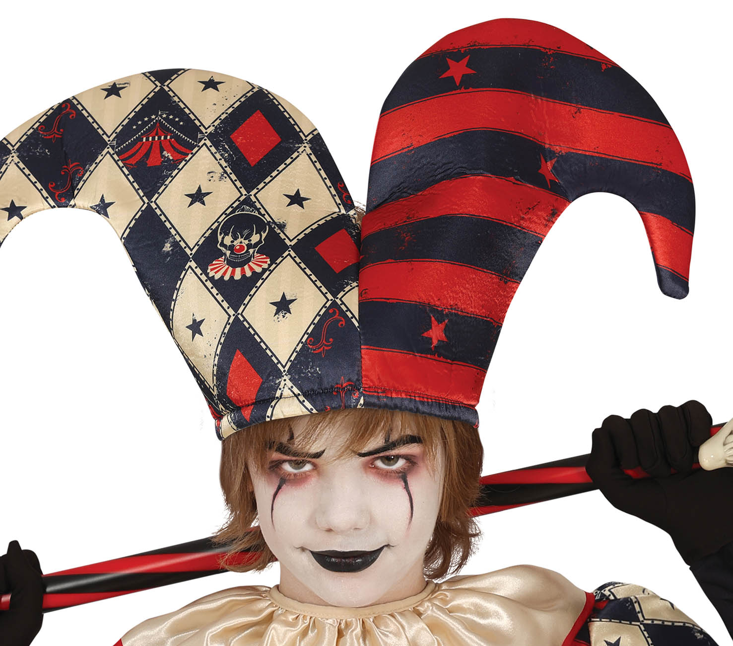 GP78129 – Clown Harlekin Kostüm Halloween – Größe: 110/116 – Farbe: Schwarz
