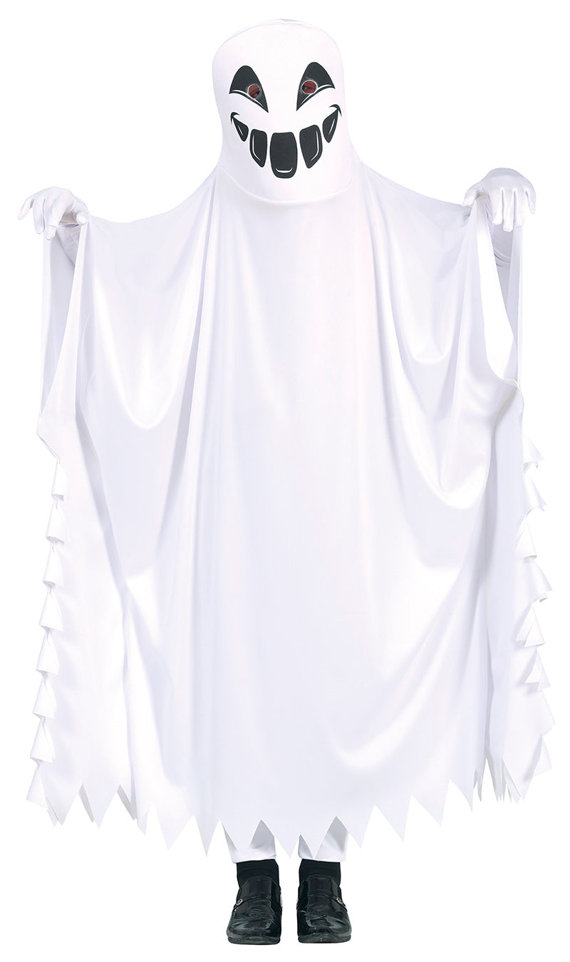 GP78151 – Gespenst Halloween Tunika Kinder Kostüm – Größe: 98/104, 110/116, 128/134 – Farbe: Weiß