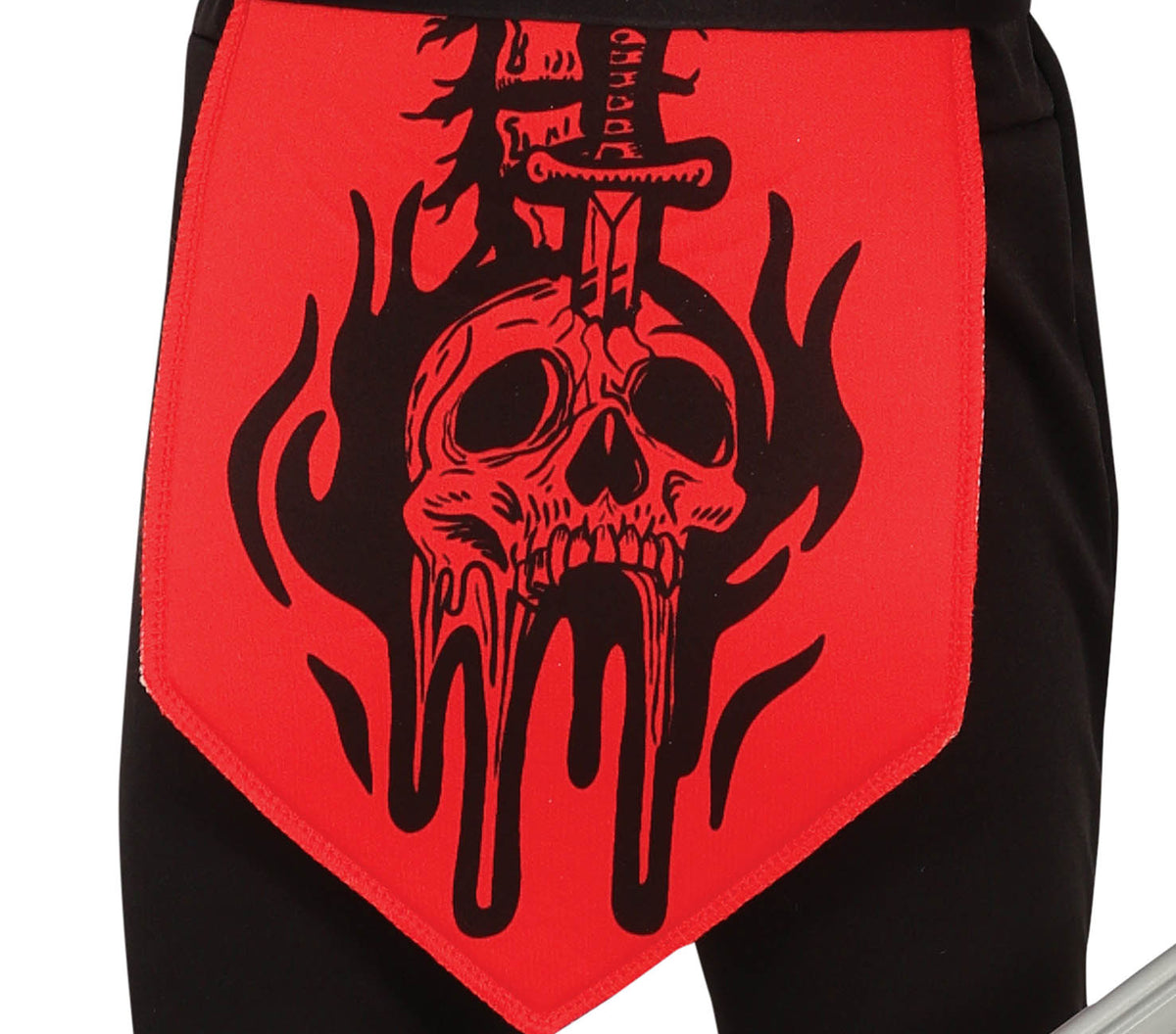 GP78154 – Ninja Kämpfer Kostüm Halloween Samurai – Größe: 98/104 – Farbe: Schwarz