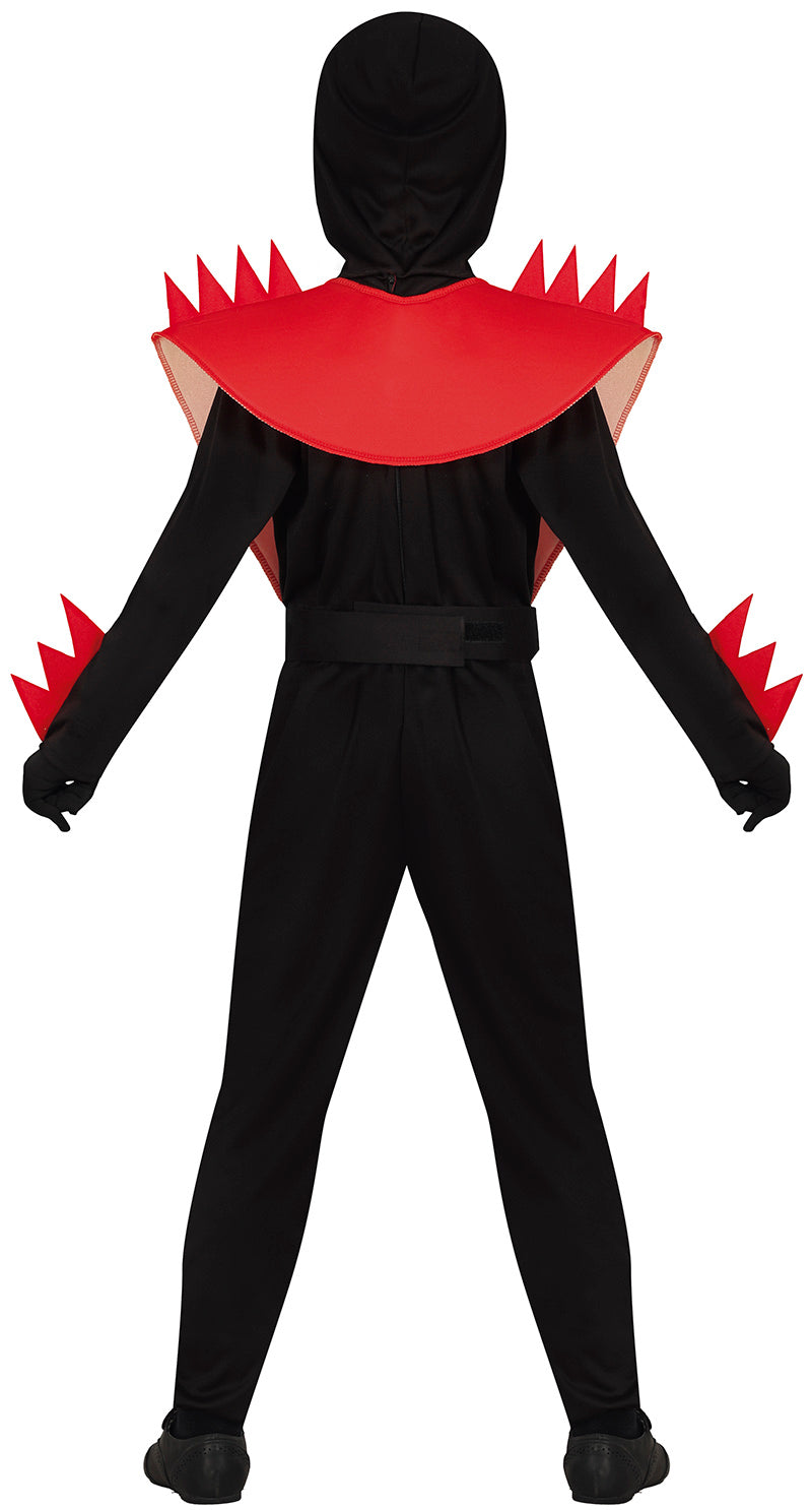 GP78154 – Ninja Kämpfer Kostüm Halloween Samurai – Größe: 110/116 – Farbe: Schwarz