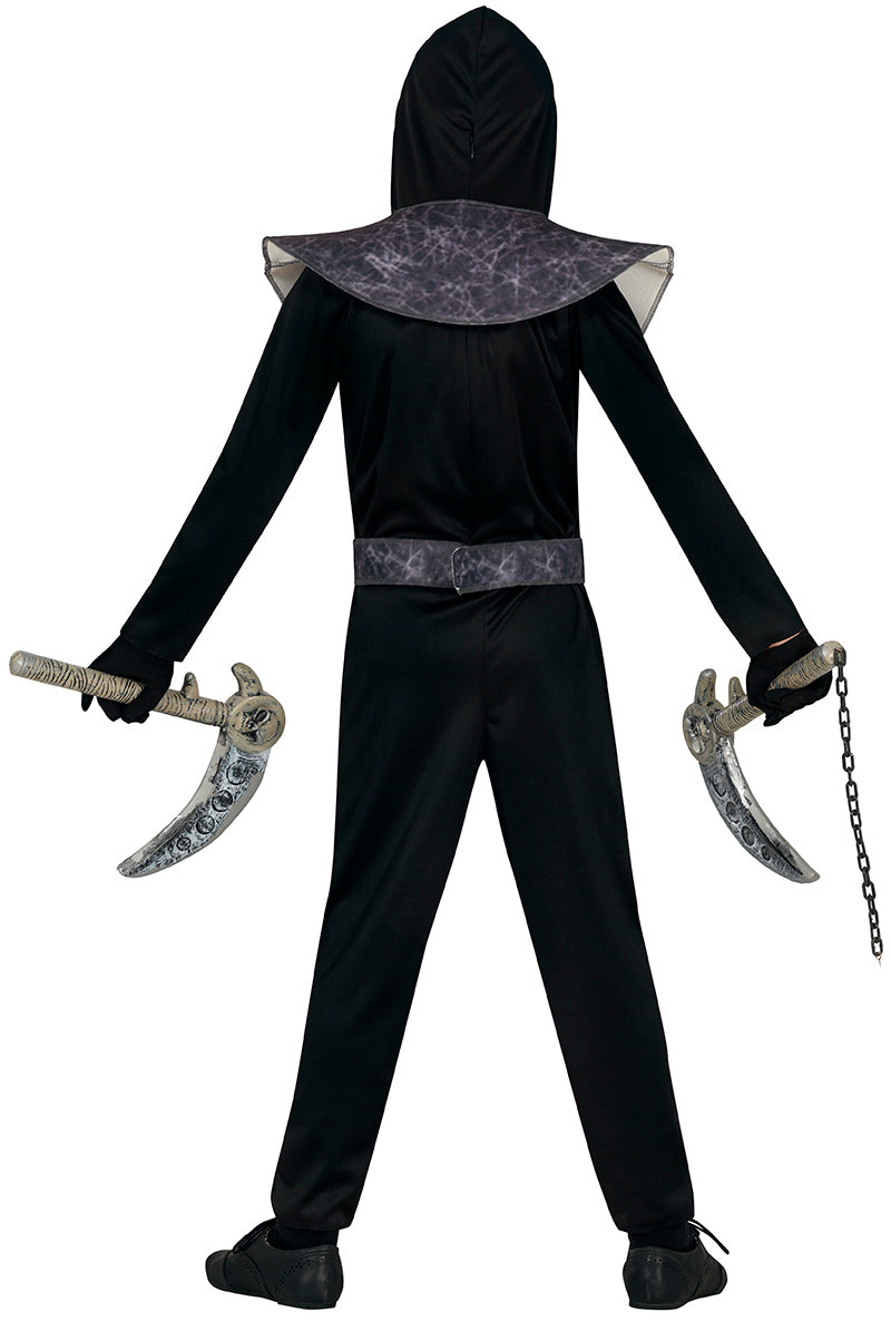 GP78166 – Ninja Schattenkämpfer Halloween Kostüm – Größe: 140/146 – Farbe: Schwarz