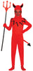 GP78184 – Dämon Kostüm Rot Schwarz Kapuze – Größe: 98/104, 110/116, 128/134, 140/146 – Farbe: Rot