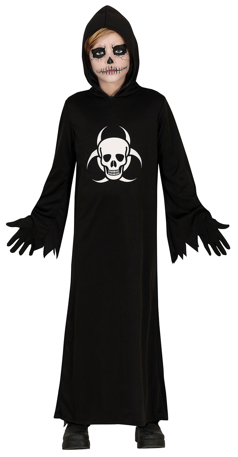 GP78188 – Halloween Sensenmann Kostüm Geister Robe – Größe: 110/116 – Farbe: Schwarz