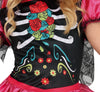 GP78228 – Skelett Halloween Kostüm Blumenhaarband – Größe: 98/104, 110/116, 128/134, 140/146 – Farbe: Mehrfarbig