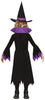 GP78257 – Hexen Halloween Kleid Lila Schwarz Hut – Größe: 98/104, 110/116, 128/134, 140/146 – Farbe: Schwarz